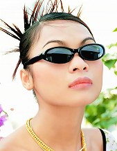 Glamour Thai model Tailynn shows off her spikey hair